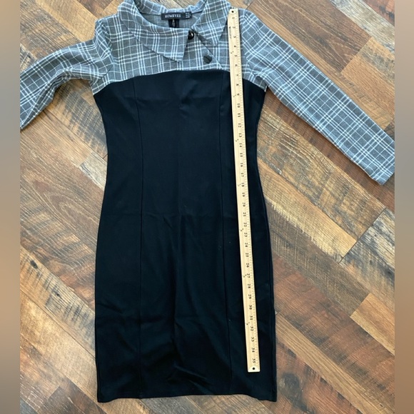 HOMEYEE Women's Retro Chic Colorblock Lapel Career Tunic Dress Large - Picture 5 of 8